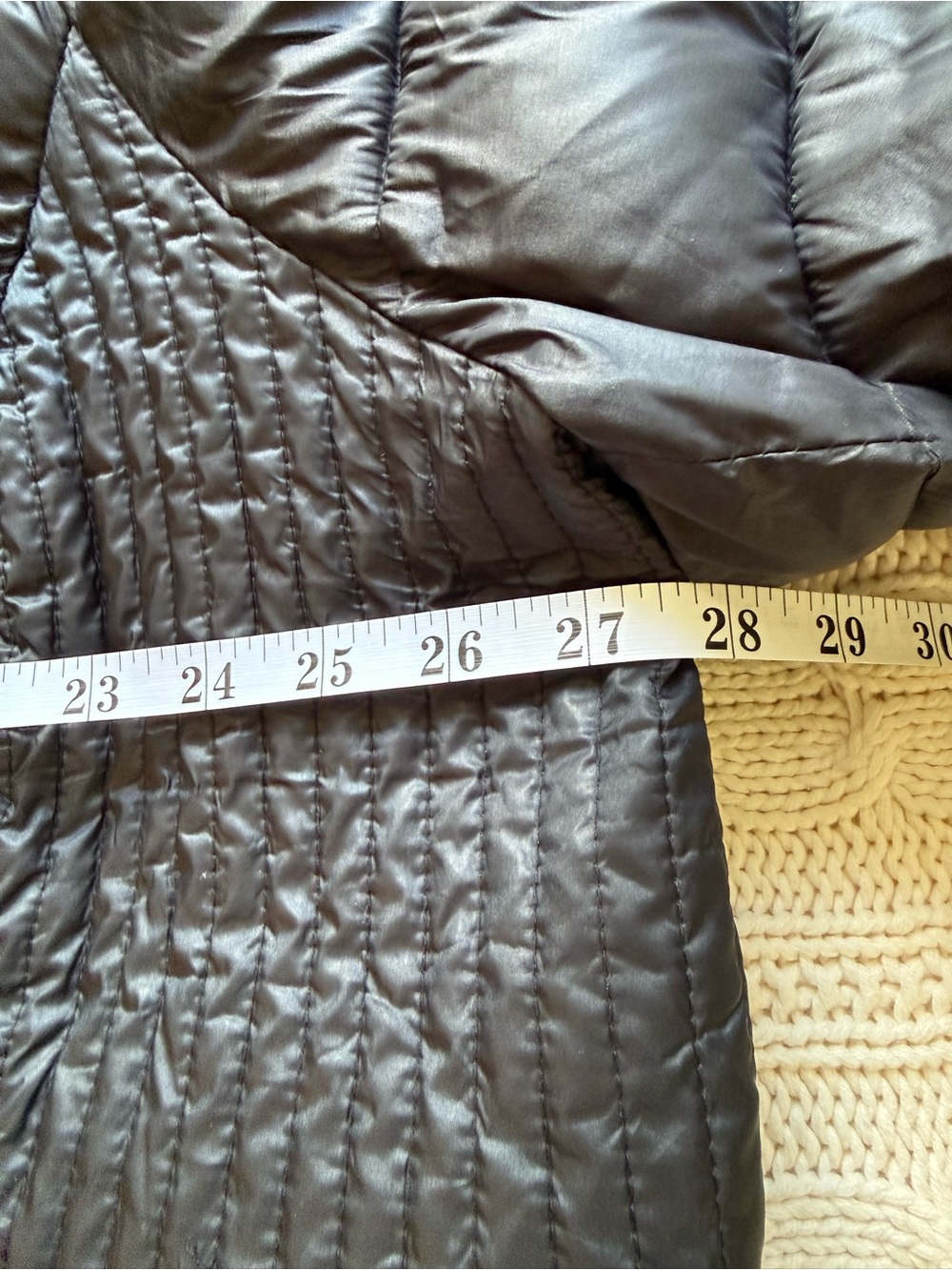 Lane Bryant Black Quilted Hooded Puffer Coat with Gold Hardware - 26/28 - Picture 8 of 13